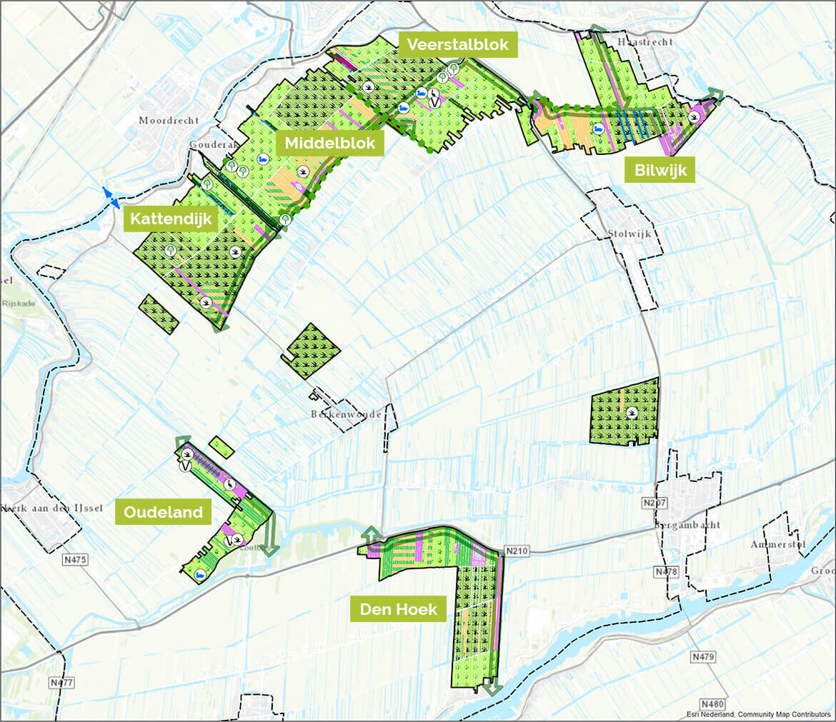Kaart overzicht natuurbeheertypen en EVZ KriWa inr.plan