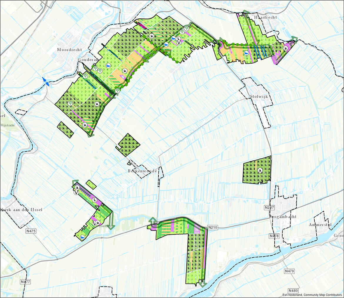 Kaart overzicht natuurbeheertypen en EVZ KriWa inr.plan